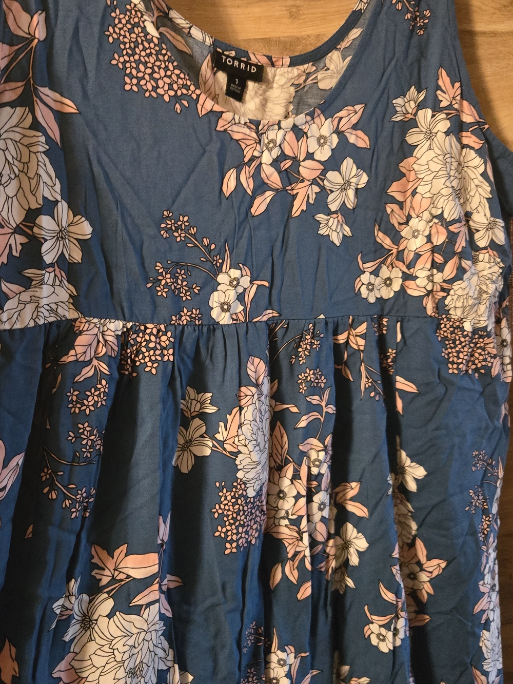 torrid Blue Floral Scoop Neck Sundress - Picture 3 of 4